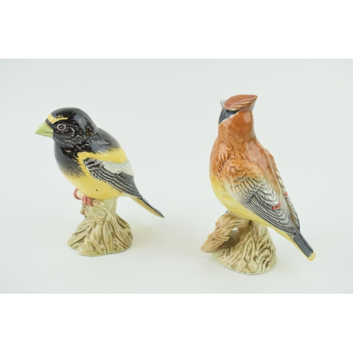 14 - Beswick birds to include a Evening Grosbeak 2190 and a Cedar Waxwing 2184 (2).