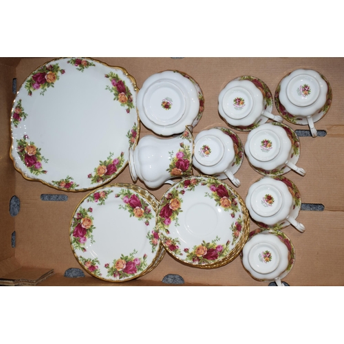 143 - Royal Albert 'Old Country Roses' dinner and tea ware to include tea pot, cream and sugar, six trios ... 