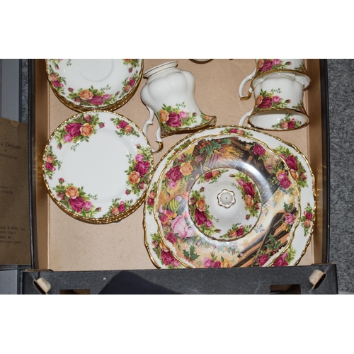 144 - Royal Albert Old Country Roses to include a teapot, cups, saucers and side plates, with others (Qty)... 