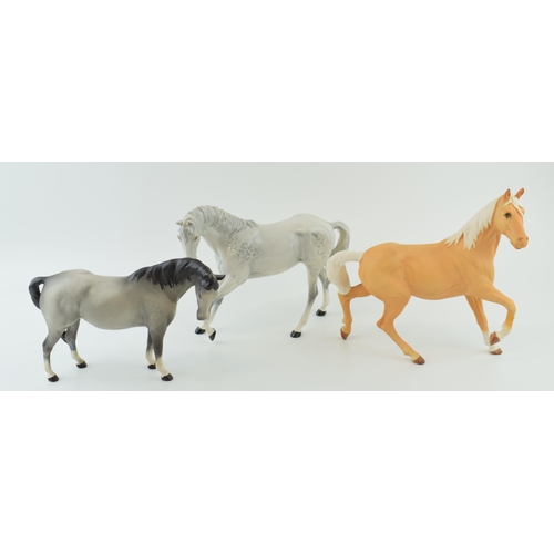 18 - Beswick horses to include two Spirits and a mare facing right  (3), all with damages).