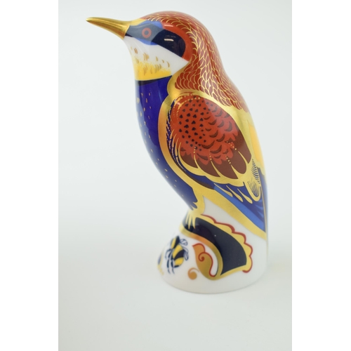 45 - Royal Crown Derby paperweight, Bee eater, 10cm high, first paperweight designed by John Ablitt, gold... 