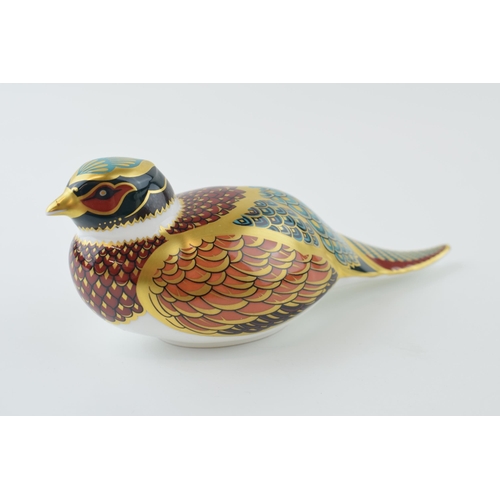 48 - Royal Crown Derby paperweight, Woodland Pheasant for the Royal Crown Derby Collectors Guild, gold st... 