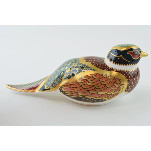 48 - Royal Crown Derby paperweight, Woodland Pheasant for the Royal Crown Derby Collectors Guild, gold st... 