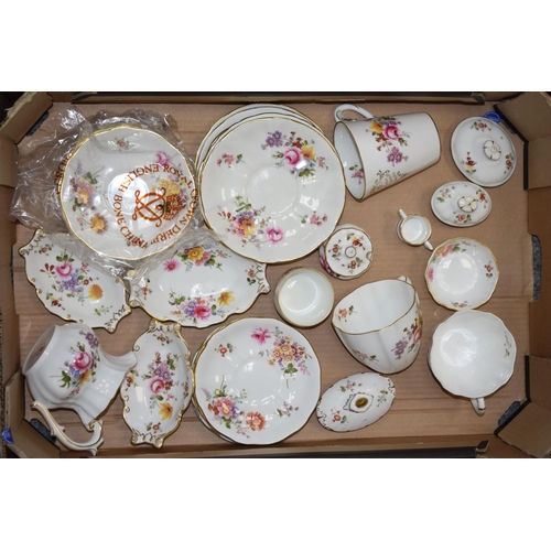 57 - A large collection of Royal Crown Derby tea ware and similar in the Derby Posies pattern to include ... 