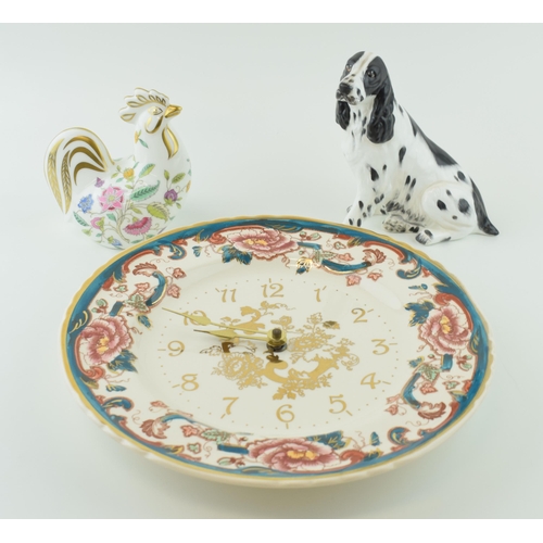 60 - A collection of ceramic items to include a Coalport 'Spaniel', a Minton 'Haddon Hall' Cockerel paper... 