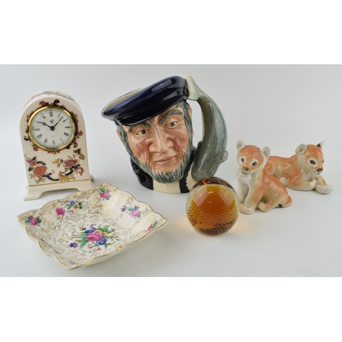 61 - A mixed collection of ceramics to include Royal Doulton Captain Ahab. D.6500, Mason's Mandalay Clock... 