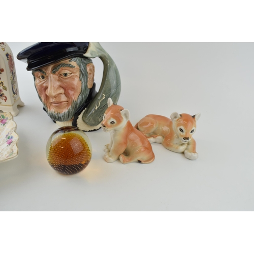 61 - A mixed collection of ceramics to include Royal Doulton Captain Ahab. D.6500, Mason's Mandalay Clock... 