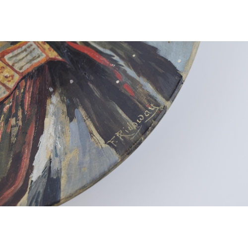 62 - Hand painted plate signed by F. Ridgway 'HOLLOW HORN BEAR' Sioux, Signed F. Ridgway 1933.