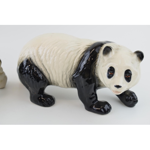 65 - Melba Ware Panda together with a Royal Dux Elephant a/f. (2) Height 17cm.