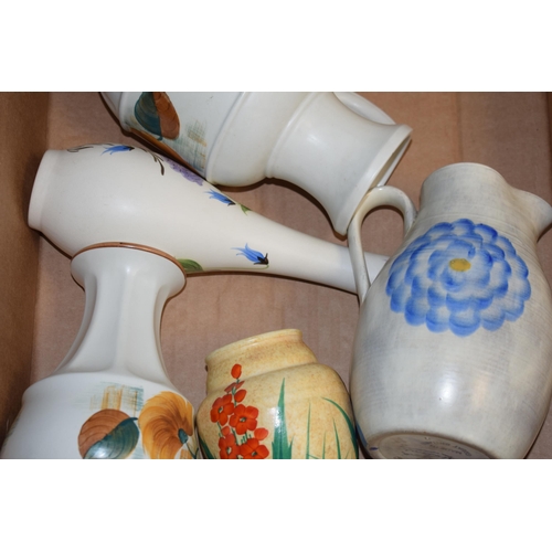 66 - A mixed collection of 'Radford Pottery' items to include jugs and vases. (Qty)