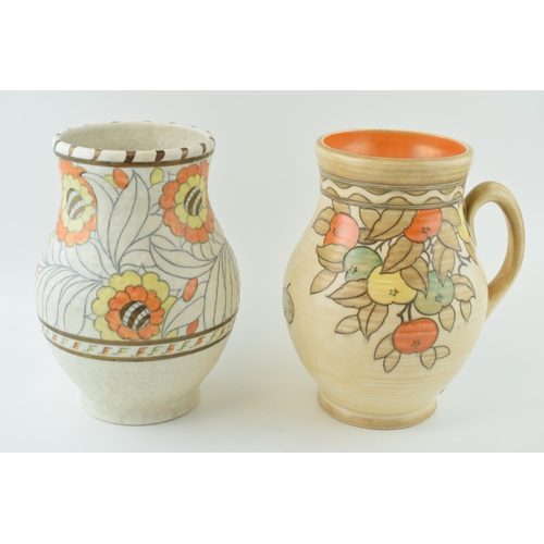 68 - Signed 'Charlotte Rhead' tube lined Crown Ducal jug together with  another Chalotte Rhead vase. Heig... 