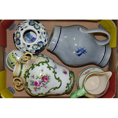 74 - A mixed collection of ceramic items to include Keelings & Co. Losol Ware jug, Noritake vase, H.J, Wo... 