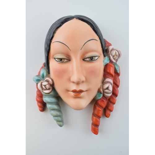 81 - Goebel Art Deco wall mask of a lady's head, impressed marlk, 1934-1949, 18.5cm tall.