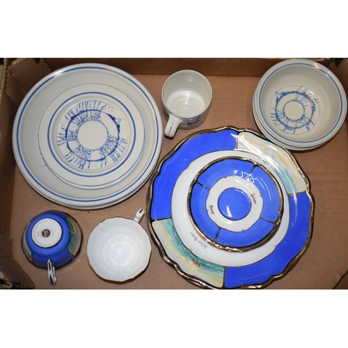 84 - A collection of studio pottery and hand-painted ceramic items to include 'Graves' hand painted 'Silv... 