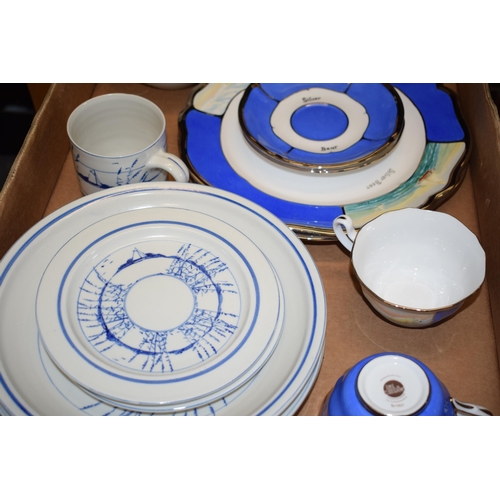 84 - A collection of studio pottery and hand-painted ceramic items to include 'Graves' hand painted 'Silv... 