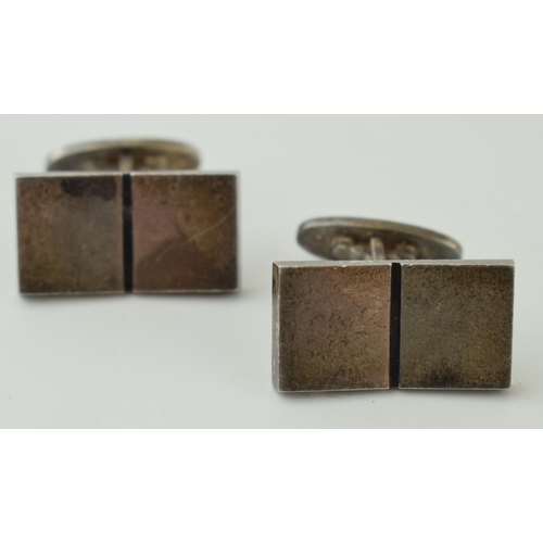 501 - Georg Jensen: a pair of sterling silver cufflinks of plain form, fully hallmarked and named, 20.5 gr... 