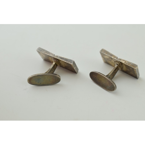 501 - Georg Jensen: a pair of sterling silver cufflinks of plain form, fully hallmarked and named, 20.5 gr... 