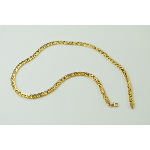 513 - 18ct yellow gold double link chain. Marked .750. Made in Italy. Length 44cm. Weight 15.4 grams.