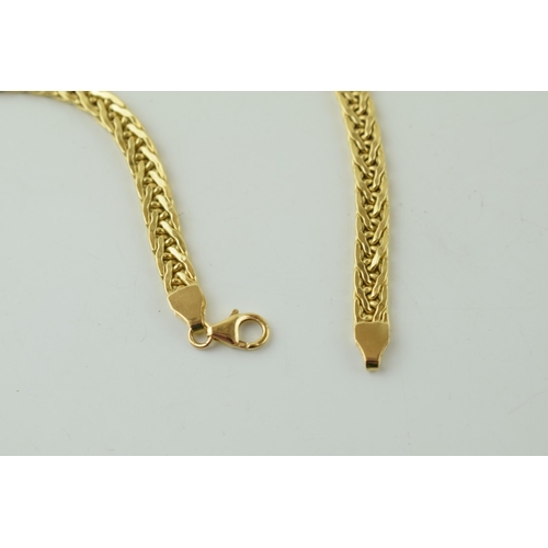 513 - 18ct yellow gold double link chain. Marked .750. Made in Italy. Length 44cm. Weight 15.4 grams.