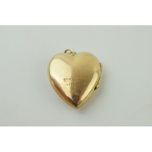 543 - 9ct gold front and back locket, 4.1g.