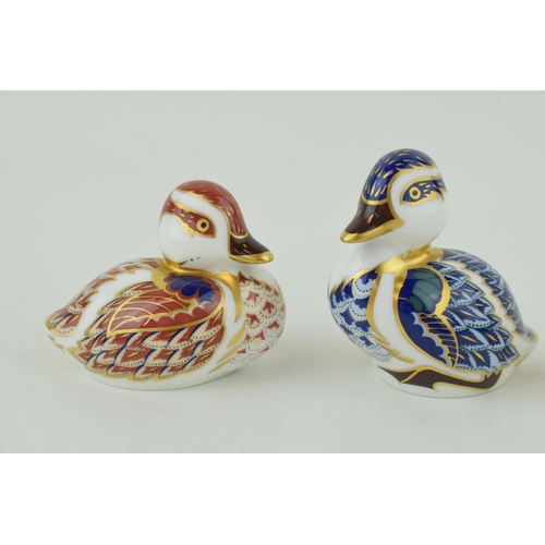 244 - Three Royal Crown Derby paperweights, Teal Duckling, an exclusive for the RCD Collectors Guild, gold... 