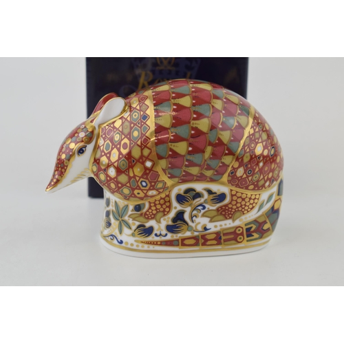 262 - Royal Crown Derby paperweight, Armadillo, gold stopper, red printed marks and Royal Crown Derby stam... 