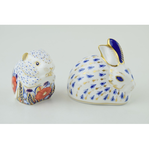 267 - Two Royal Crown Derby paperweights, Rabbit, one of the original six paperweights first introduced at... 