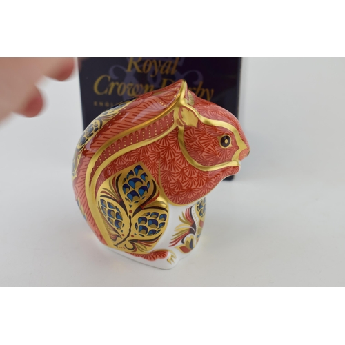 269 - Royal Crown Derby paperweight, Red Squirrel, date mark for 1998 (LXI),red Royal Crown Derby stamp on... 