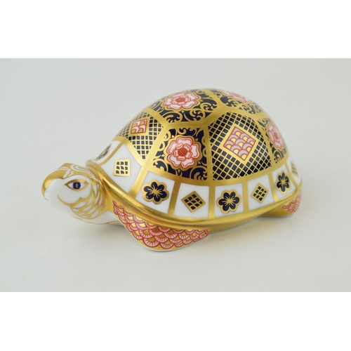 273 - Royal Crown Derby paperweight, Yorkshire Rose Tortoise Mother, 15cm wide, exclusive to Peter Jones o... 