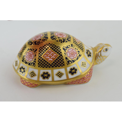 273 - Royal Crown Derby paperweight, Yorkshire Rose Tortoise Mother, 15cm wide, exclusive to Peter Jones o... 