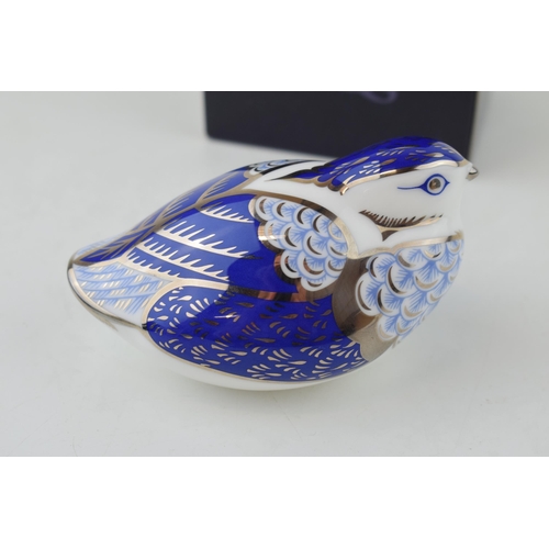 287 - Royal Crown Derby paperweight, Platinum Quail, from the 30th Anniversary Collection (1981-2011), thi... 