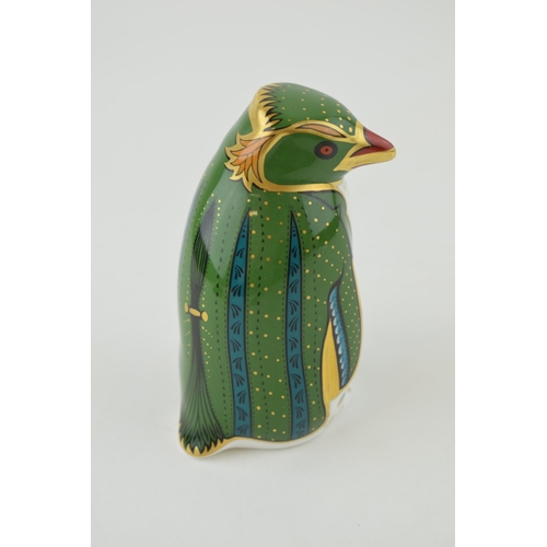 288 - Royal Crown Derby paperweight, Harrods Rockhopper Penguin, in a distinctive Harrods green colourway,... 