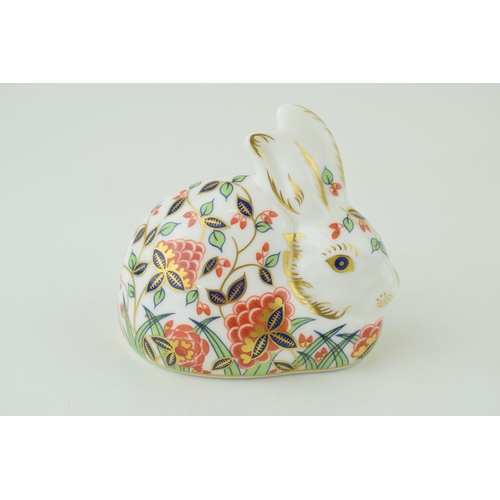 294 - Royal Crown Derby paperweight, Collectors Guild Exclusive Meadow Rabbit, red printed marks and Royal... 