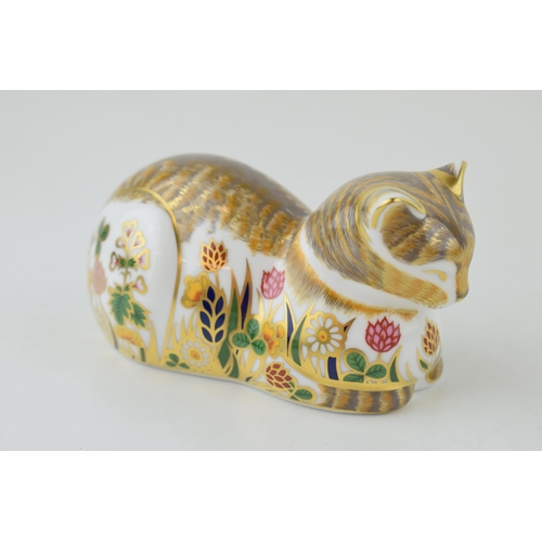 299 - Royal Crown Derby paperweight, Cottage Cat Clover, 12cm wide, one of an exclusive signature edition ... 