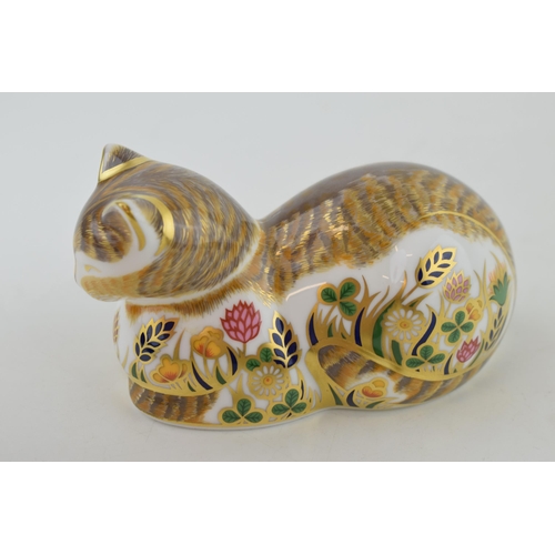 299 - Royal Crown Derby paperweight, Cottage Cat Clover, 12cm wide, one of an exclusive signature edition ... 