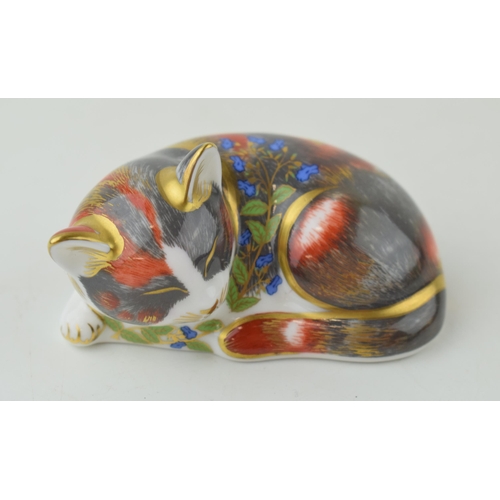 243 - Royal Crown Derby paperweight, Catnip Kitten, 8cm, an exclusive for the RCD Collectors Guild, gold s... 