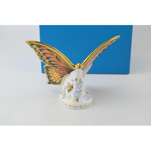 276 - Boxed Royal Crown Derby paperweight, Peacock Butterfly, Collector's Guild exclusive, gold stopper, 1... 