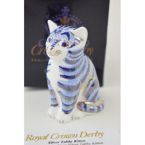 310 - Royal Crown Derby paperweight, Silver Tabby Kitten, 13cm tall, special edition available until 31st ... 