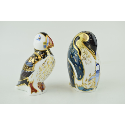 316 - Royal Crown Derby paperweight, Penguin and Chick, hand signed and dated in gold on the base by desig... 