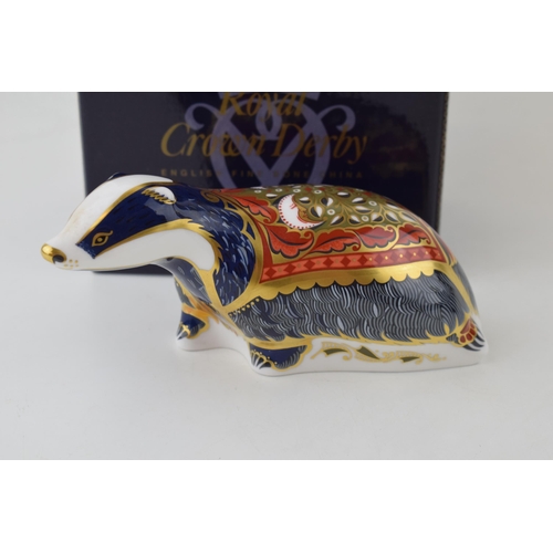 332 - Royal Crown Derby paperweight, Moonlight Badger, produced exclusively for the Royal Crown Derby Coll... 