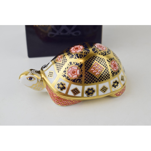 334 - Royal Crown Derby paperweight, Yorkshire Rose Tortoise Mother, 15cm wide, exclusive to Peter Jones o... 