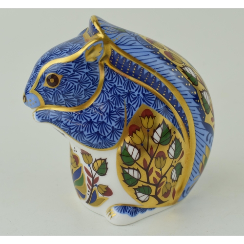 348 - Royal Crown Derby Paperweight, Debenhams Squirrel, exclusive to Debenhams until the end of 1999, gol... 