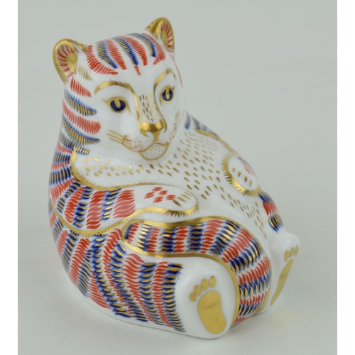 352 - Royal Crown Derby paperweight, Tiger Cub decorated in the Imari palate, date mark for 1993 (LVI), Ro... 