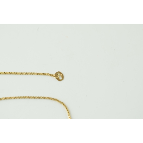 555 - A 9ct yellow gold necklace. Length 45cm. Weight 3 grams.