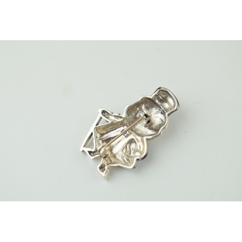 574 - A contemporary sterling silver enamelled brooch Beatrix Potter figure 'The Amiable Guinea Pig'. Heig... 