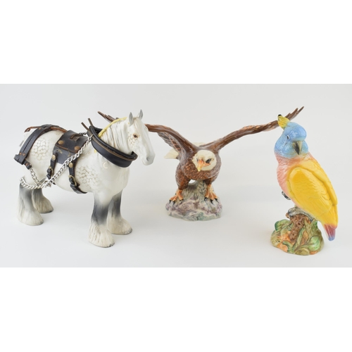 1 - A collection of Beswick figures a/f to include a 'Shire Horse', 'Cockatoo' 1180 and 'Bald Eagle' 101... 