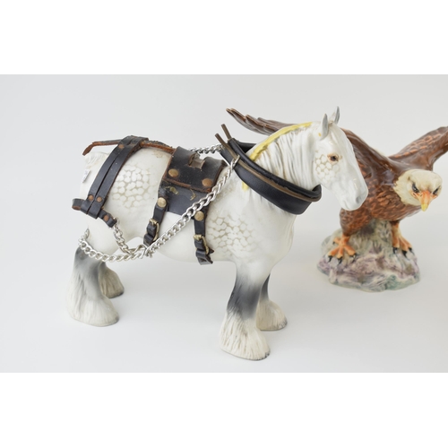 1 - A collection of Beswick figures a/f to include a 'Shire Horse', 'Cockatoo' 1180 and 'Bald Eagle' 101... 