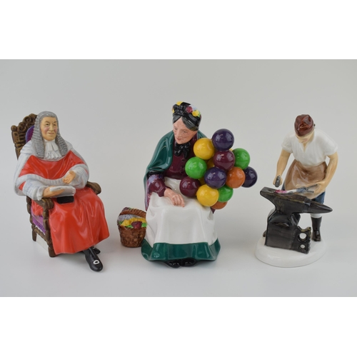 115 - Royal Doulton figures 'The Old Balloon Seller' H.N. 1315, 'The Judge' H.N. 2443 (2nds) together with... 