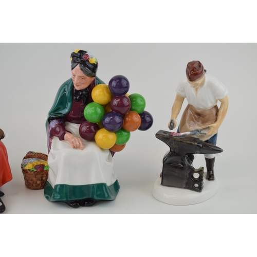 115 - Royal Doulton figures 'The Old Balloon Seller' H.N. 1315, 'The Judge' H.N. 2443 (2nds) together with... 