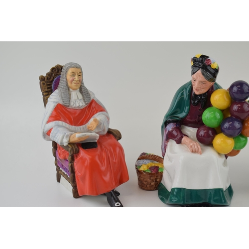 115 - Royal Doulton figures 'The Old Balloon Seller' H.N. 1315, 'The Judge' H.N. 2443 (2nds) together with... 